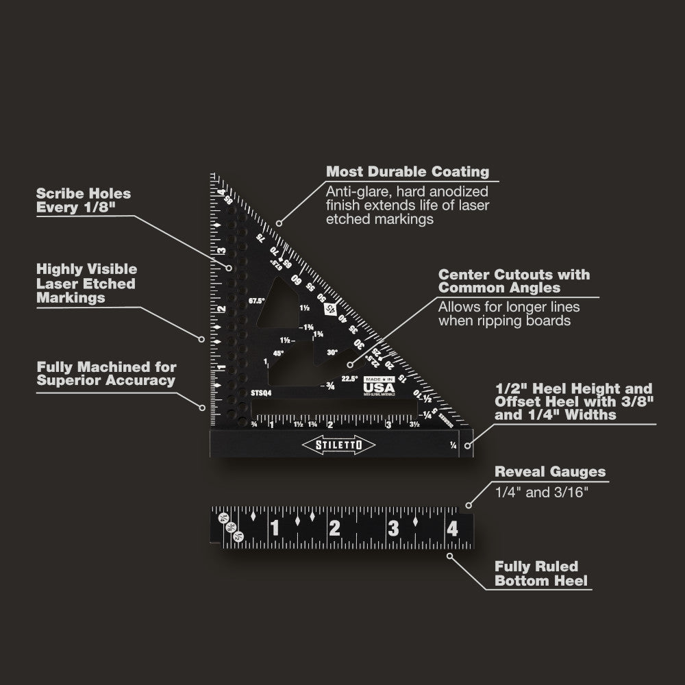 Stiletto STSQ4 4-1/2 Inch Trim Square