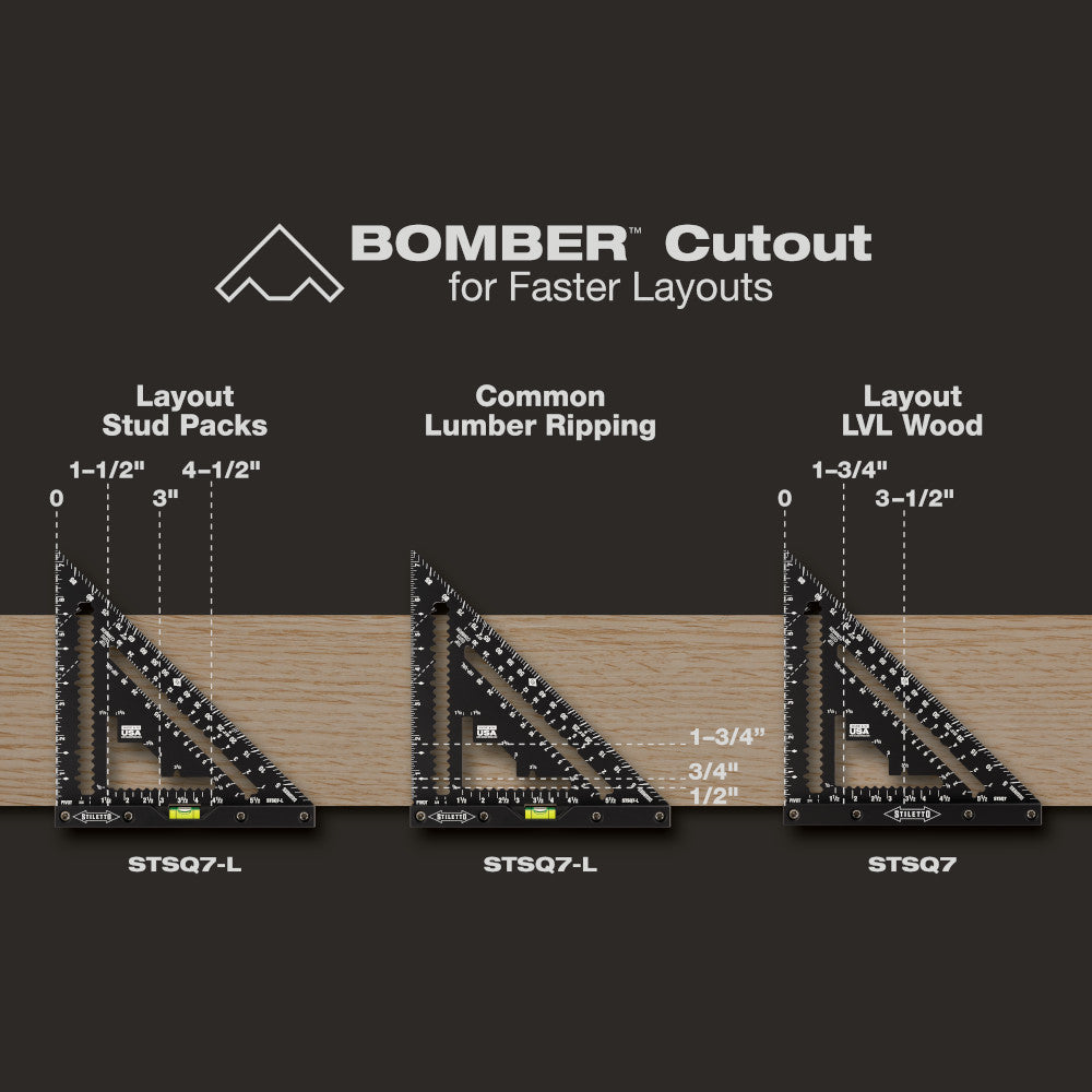 Stiletto STSQ7-L 7-Inch Carpenter Square with Level
