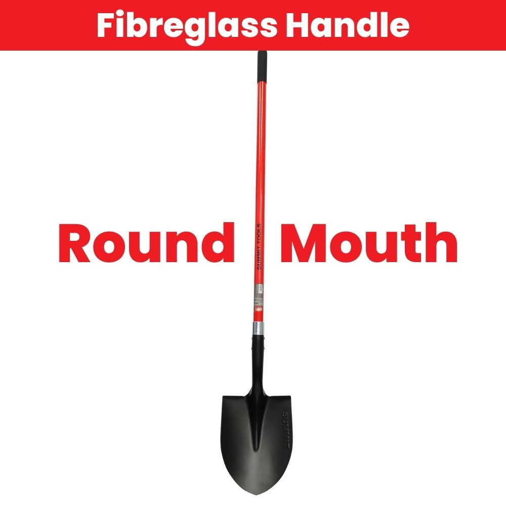 Summit ST10205 Round Mouth Shovel with Reinforced Fibreglass Long Handle