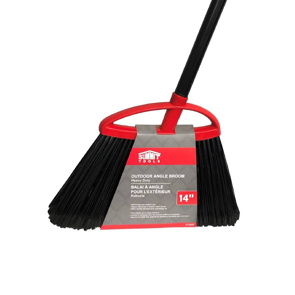 Summit ST10308 14 Inch Heavy-Duty Outdoor Angle Broom with 51 inch Long Handle