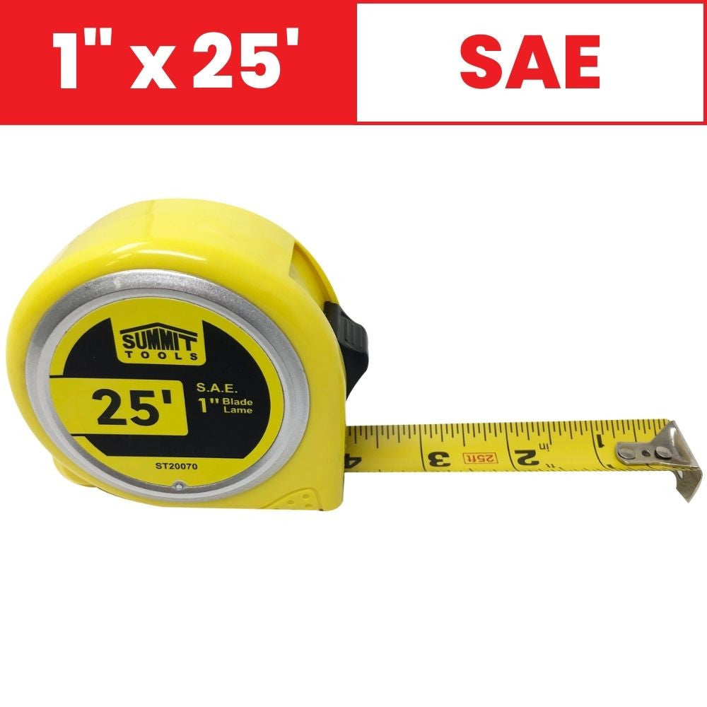 Summit ST20070 1 inch x 25 ft High-Visibility Tape Measure