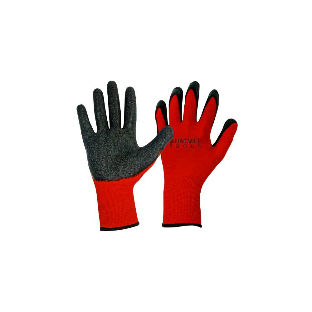 Summit ST70020 6 Pairs of Black/Red Latex Coated Gloves - LG/XL