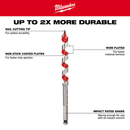 Milwaukee 48-13-0753 3/4 inch x 6 inch  Ship Auger Bit