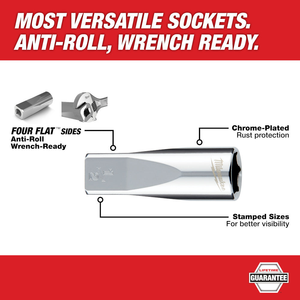 Milwaukee 45-34-5625 9/16 inch 3/8 inch Drive SAE 6pt Deep Socket