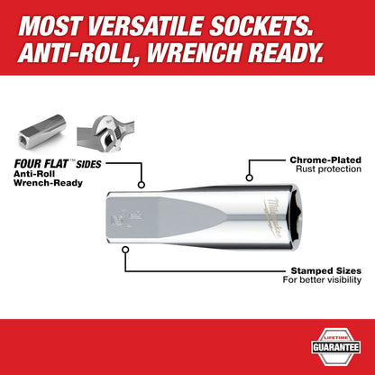 Milwaukee 45-34-5625 9/16 inch 3/8 inch Drive SAE 6pt Deep Socket
