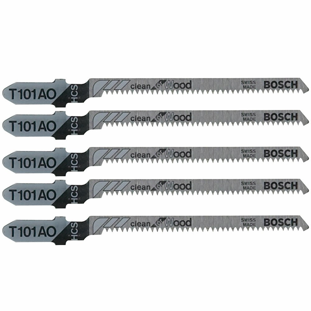 Bosch 3-1/4in 20 TPI Clean for Wood T-Shank Jig Saw Blades - 5pk