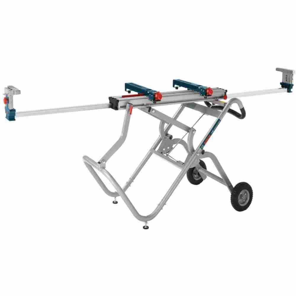 Bosch T4B Gravity-Rise Mitre Saw Stand showing with support arms extended