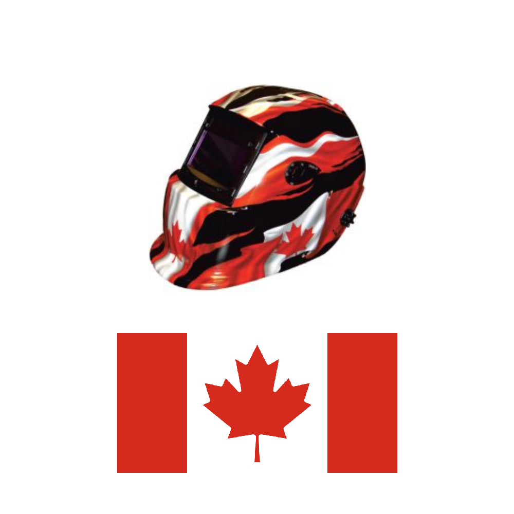 Techniweld Auto-Darkening Filter Welding Helmet with Canadian Flag