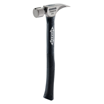Stiletto TI14MC-F 14oz Titanium Milled Face Framing Hammer with 16 inch Curved Fibreglass Handle