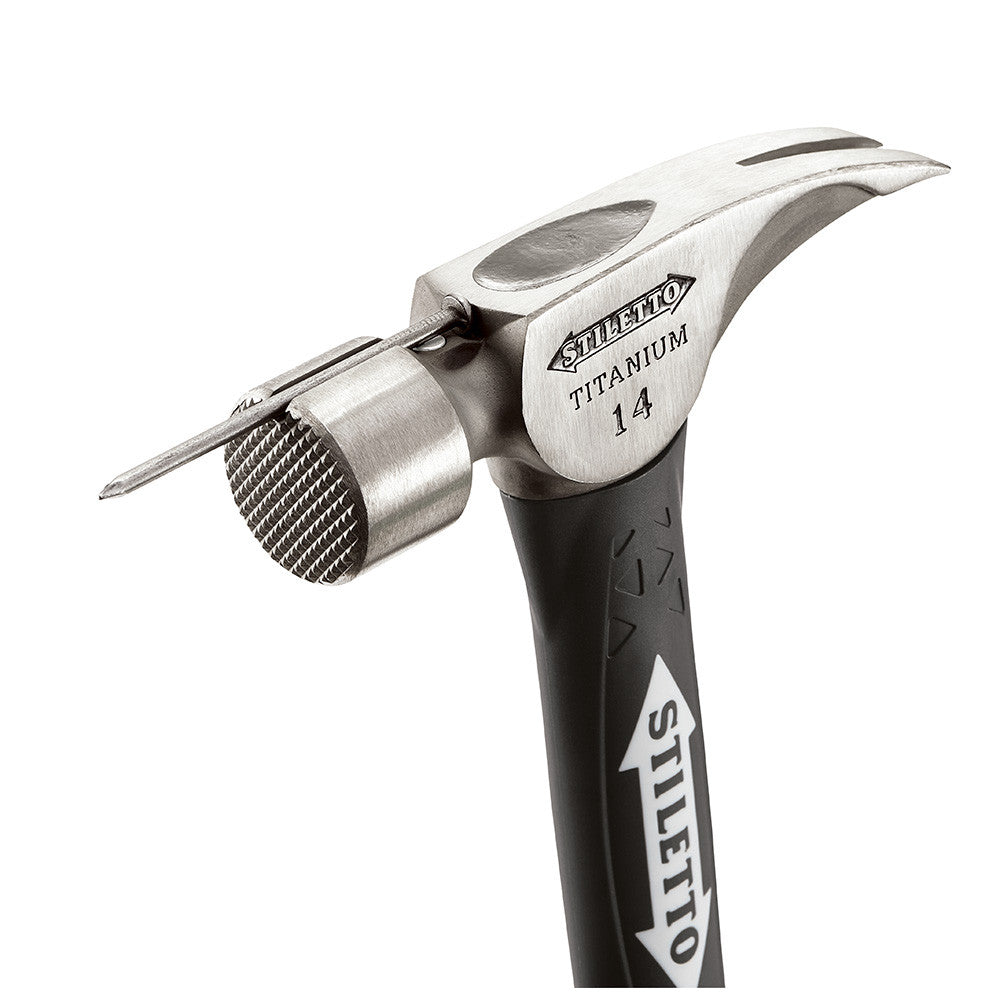 Stiletto TI14MC-F 14oz Titanium Milled Face Framing Hammer with 16 inch Curved Fibreglass Handle
