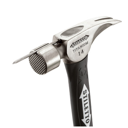 Stiletto TI14MC-F 14oz Titanium Milled Face Framing Hammer with 16 inch Curved Fibreglass Handle