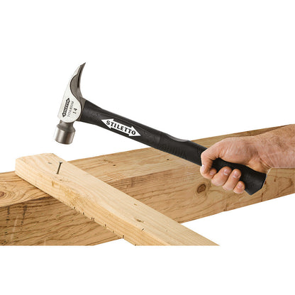 Stiletto TI14MC-F 14oz Titanium Milled Face Framing Hammer with 16 inch Curved Fibreglass Handle