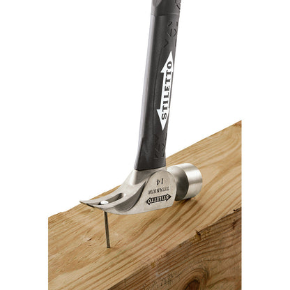 Stiletto TI14MC-F 14oz Titanium Milled Face Framing Hammer with 16 inch Curved Fibreglass Handle