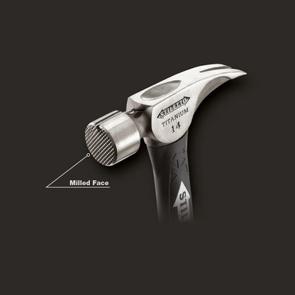 Stiletto TI14MC-F 14oz Titanium Milled Face Framing Hammer with 16 inch Curved Fibreglass Handle