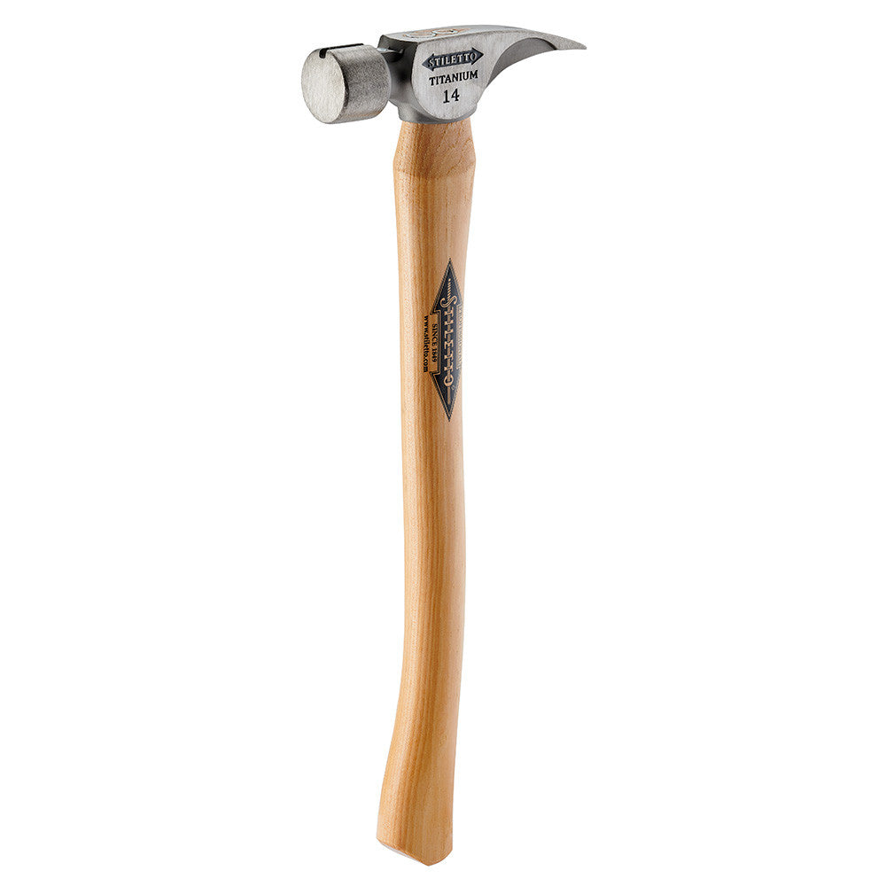 Stiletto TI14SC 14oz Titanium Smooth Face Framing Hammer with 18 inch Curved Hickory Handle