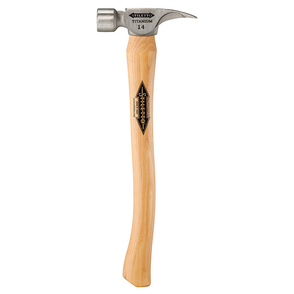 Stiletto TI14SC 14oz Titanium Smooth Face Framing Hammer with 18 inch Curved Hickory Handle