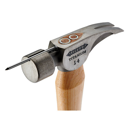 Stiletto TI14SC 14oz Titanium Smooth Face Framing Hammer with 18 inch Curved Hickory Handle