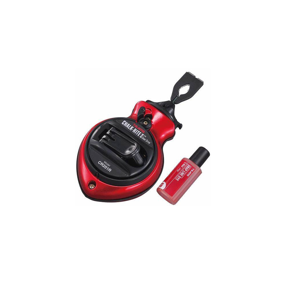 Tajima CR201R-PR 100-foot Chalk-Rite II  Extra Bold Chalk Line Reel - Red Chalk