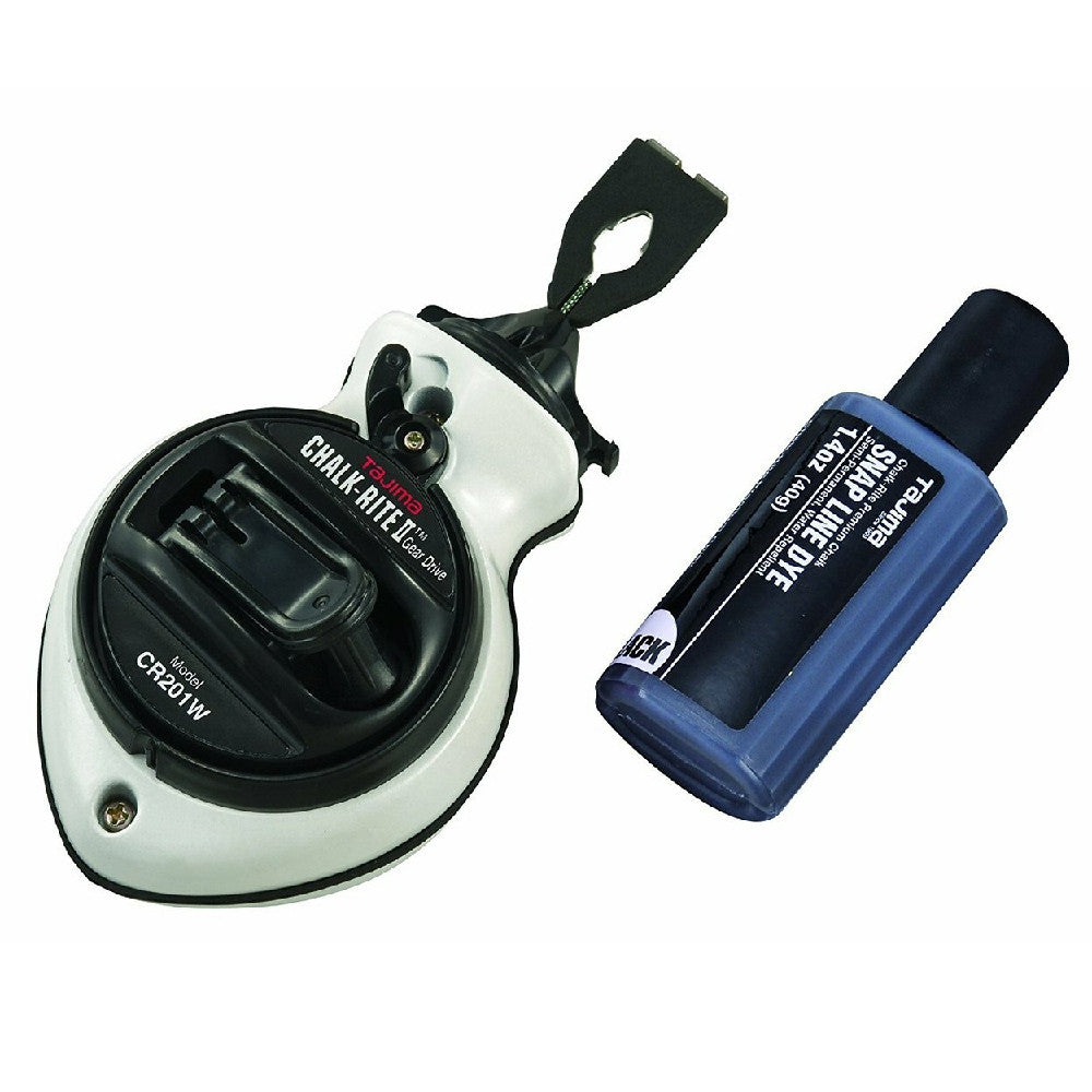 Tajima CR201W-P 100-foot Chalk-Rite II  Extra Bold Chalk Line Reel - Black Chalk