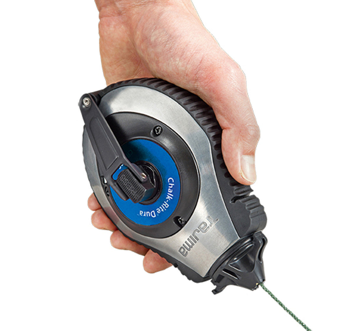 Tajima CR402S 100 ft. Chalk-Rite Dura Ultra-Thin Snap-Line showing with partial string pulled out
