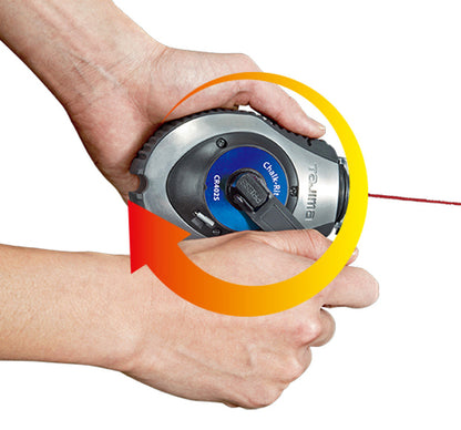 Tajima CR402S 100 ft. Chalk-Rite Dura Ultra-Thin Snap-Line showing in use reeling in snap lines