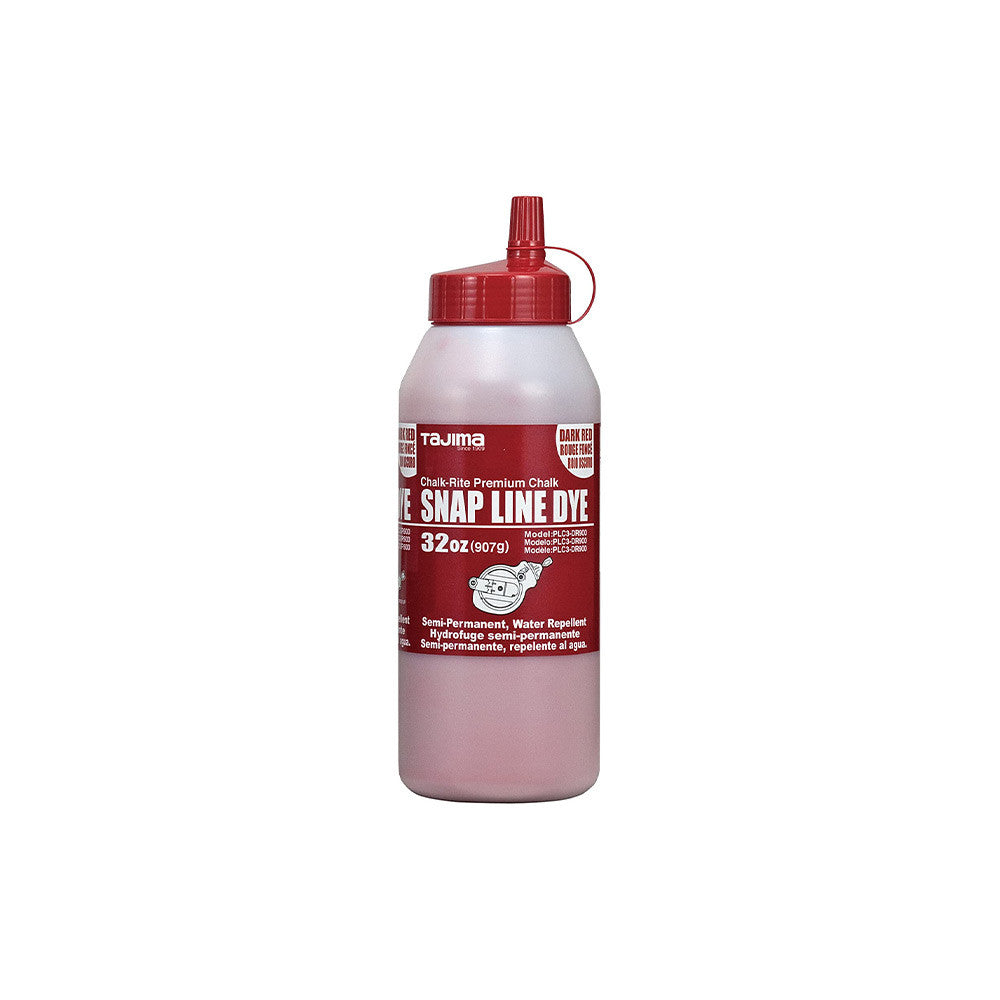 Tajima PLC3-DR900 Dark Red Semi-Permanent Snap-Line Dye - 32oz Bottle
