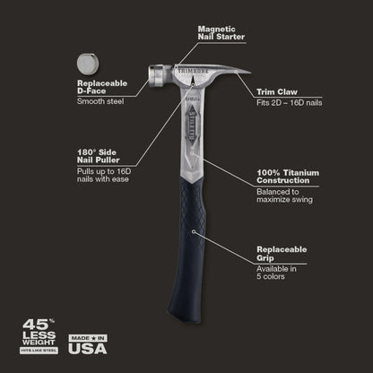 Stiletto TRMB TRIMBONE 10oz Titanium Finish Hammer