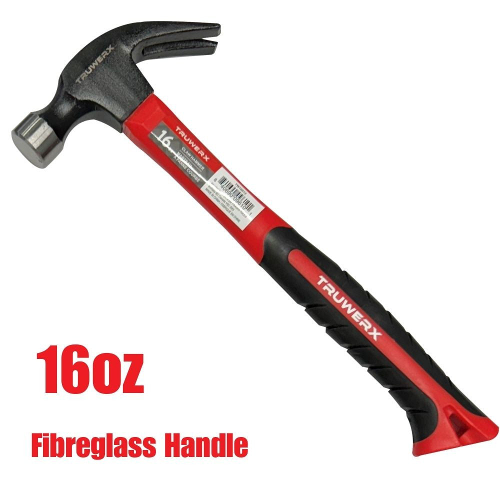 Truwerx 10012 16oz One-Piece Curved Claw Hammer with Fibreglass Handle