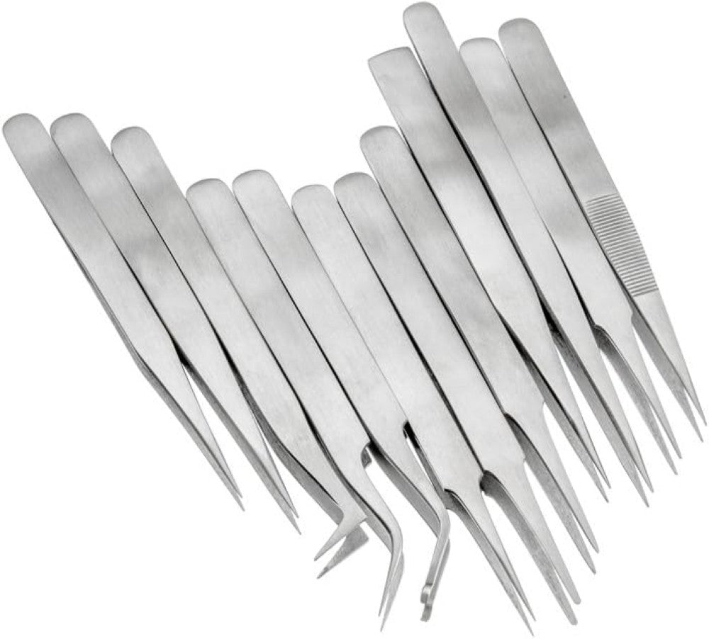 Sona 12pc Non-Magnetic Stainless Steel Tweezer Set