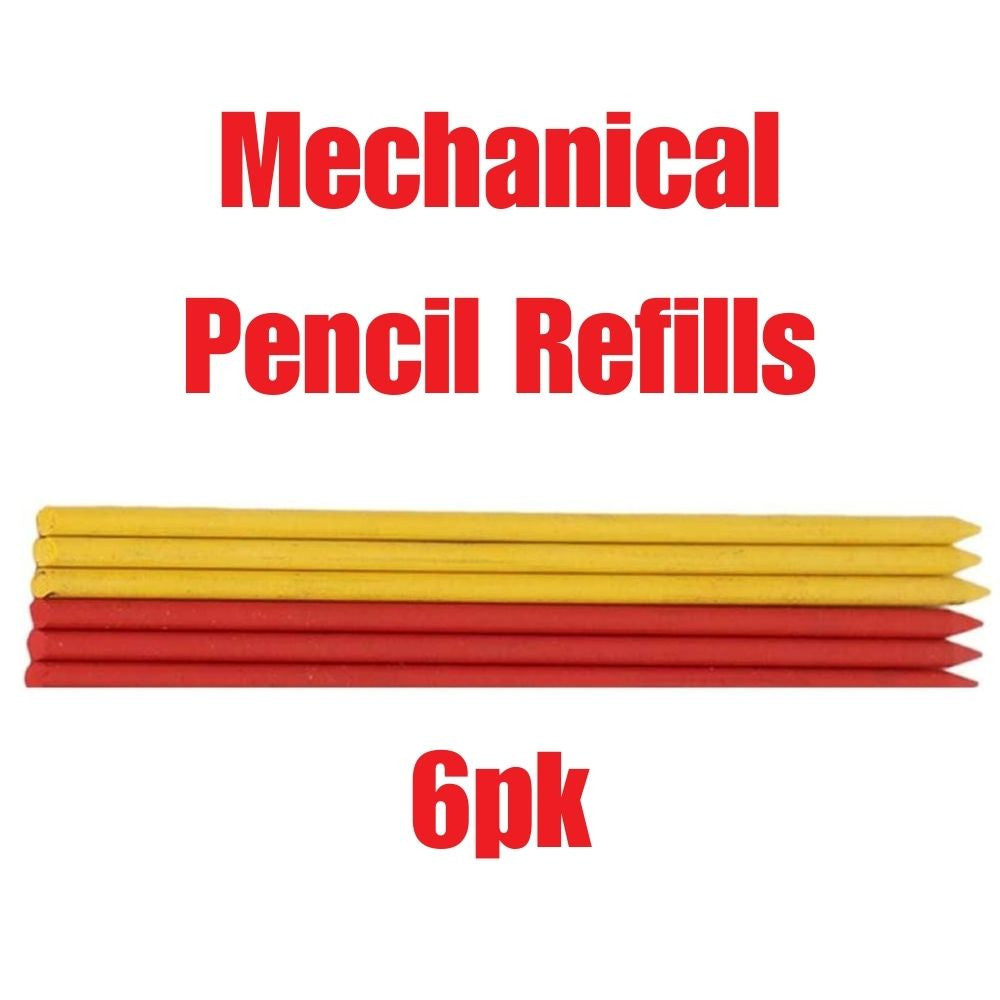 Truwerx Red/Yellow Carpenter's Mechanical Pencil Refills - 6pk