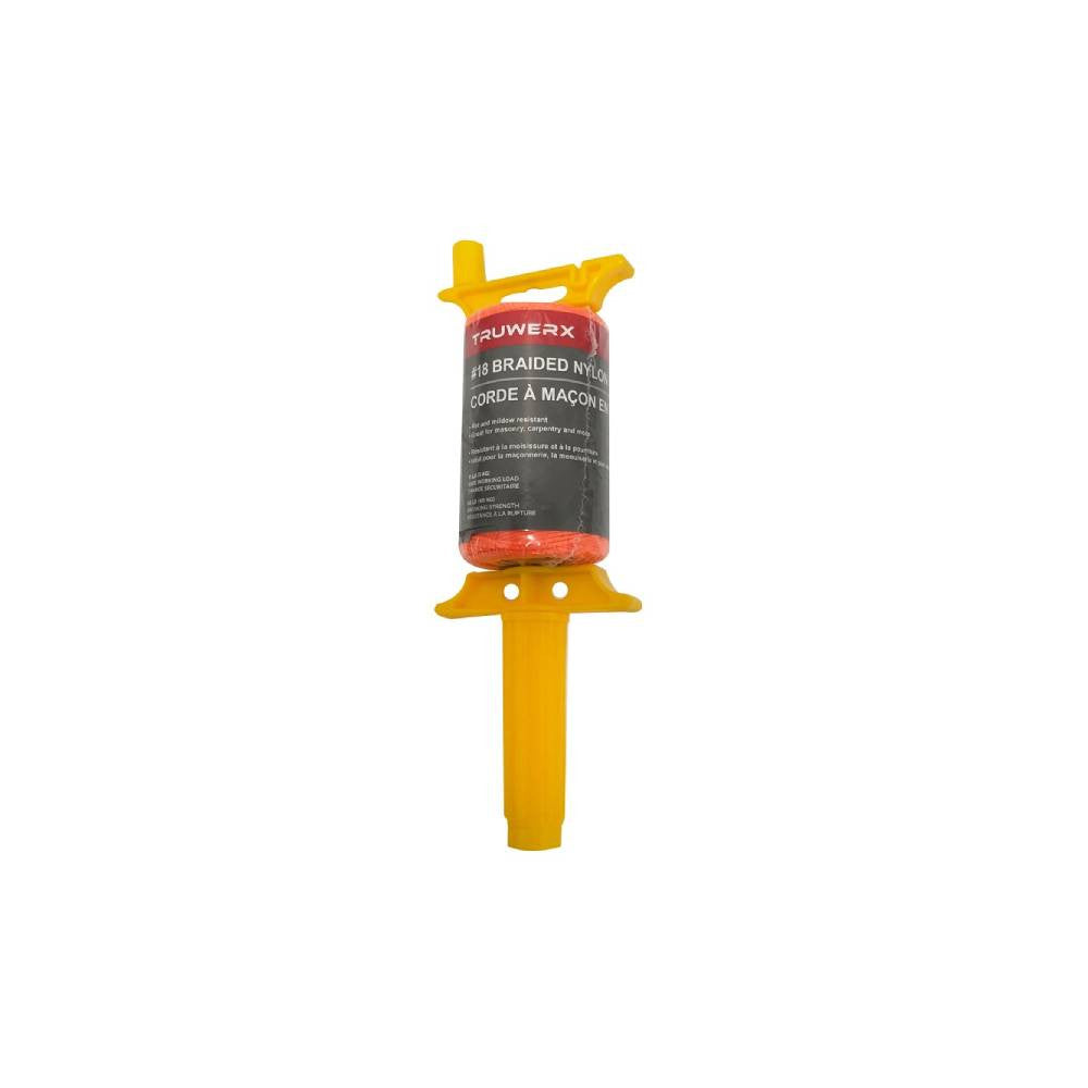 Truwerx 29038 500 ft. #18 Braided Nylon Mason Line with Reel - Orange