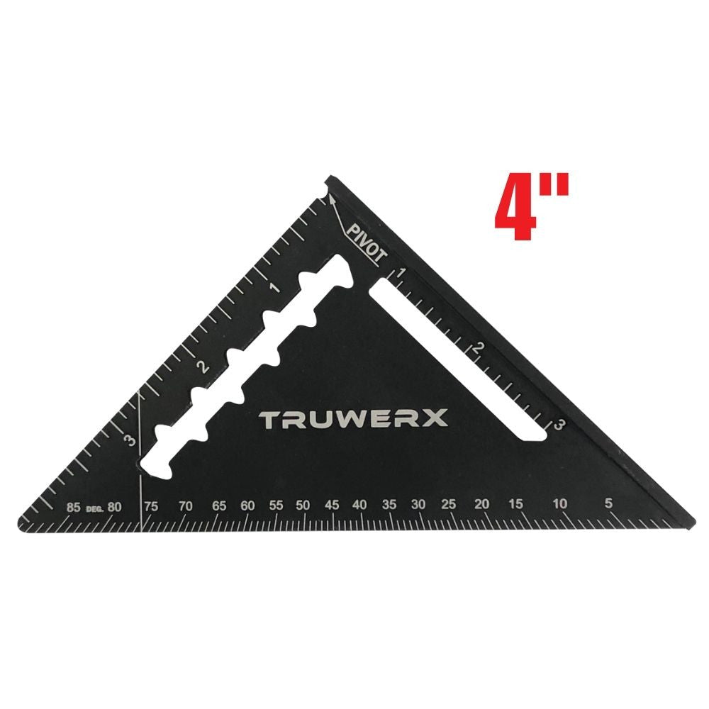 Truwerx 29044 4 Inch Aluminum Professional Layout Trim Square