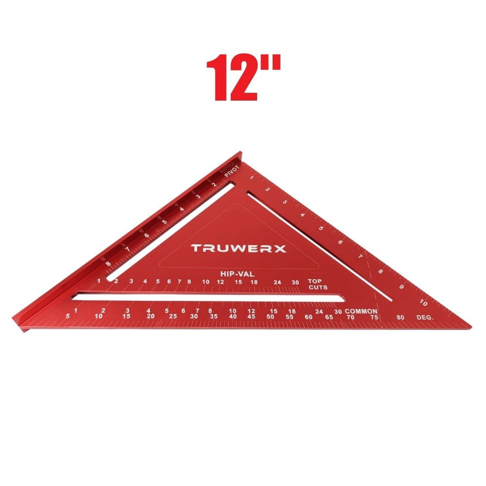 Truwerx 29054 12-inch Red Aluminum Rafter Square