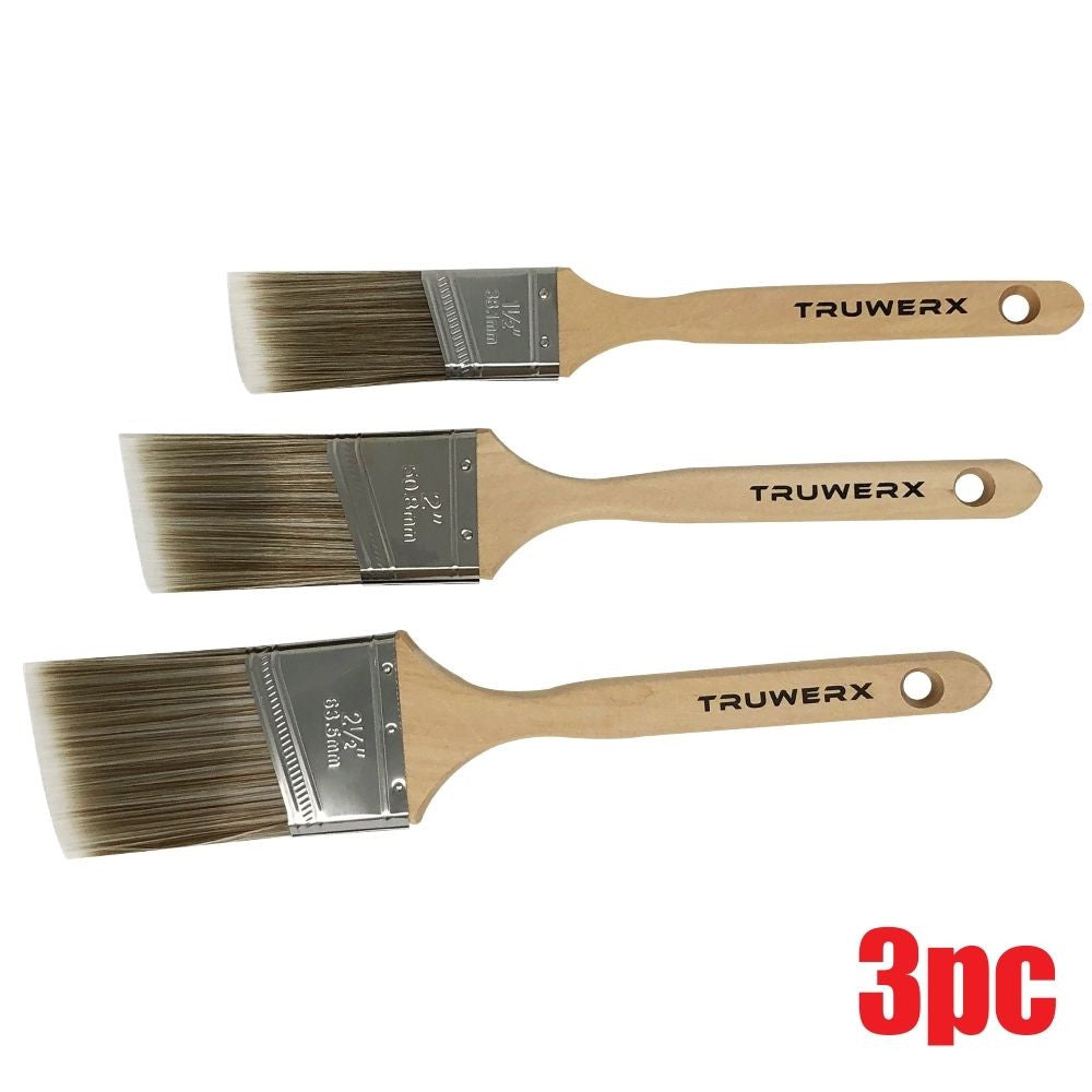 Truwerx 43040 3pc Professional Angular Paint Brush Set