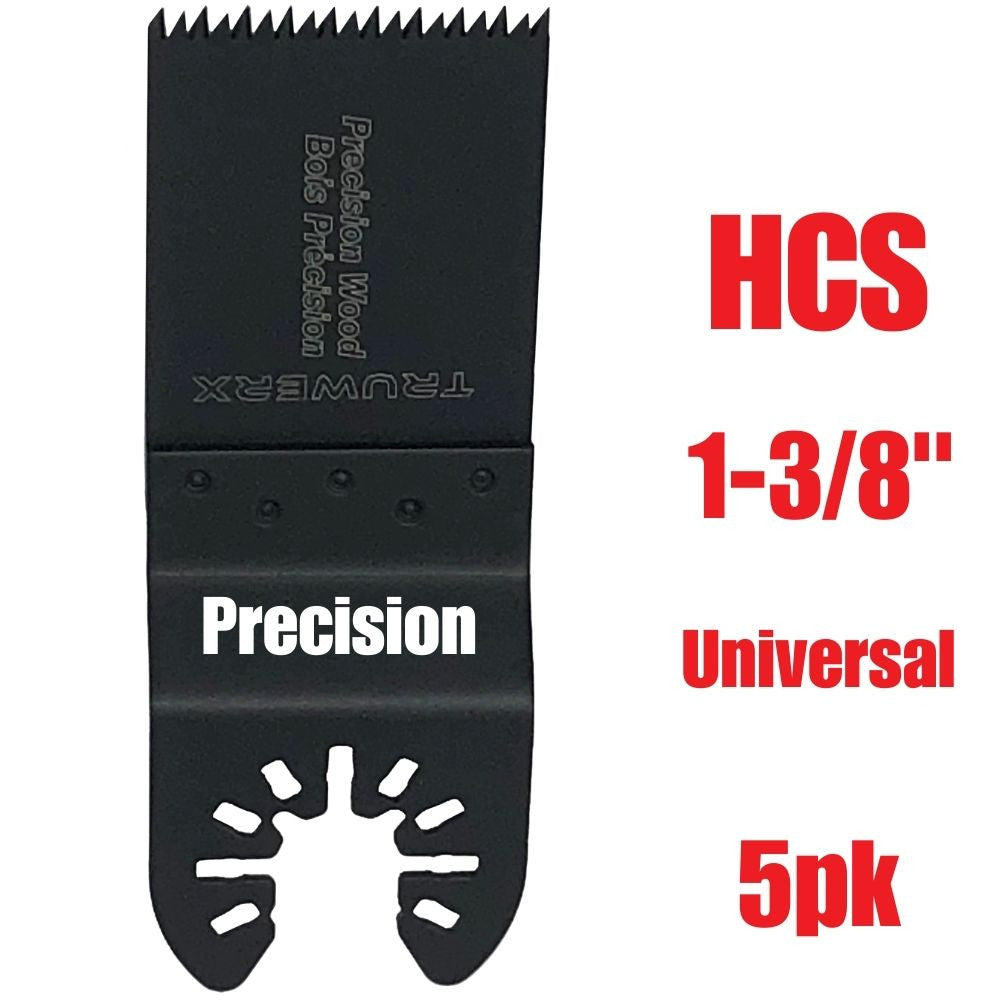 Truwerx 44014 1-3/8 inch Precision Flush Cut Universal Oscillating Multi Tool Blades - 5pk