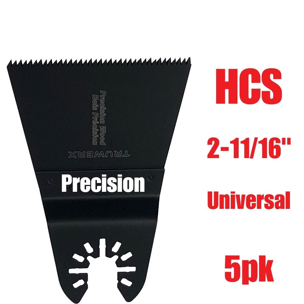 Truwerx 44016 2-11/16 inch Precision Flush Cut Universal Oscillating Multi Tool Blades - 5pk