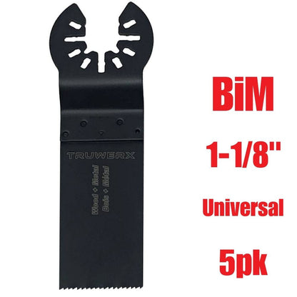 Truwerx 44018 1-1/8 inch Bi-Metal Flush Cut Blades - 5 Pack