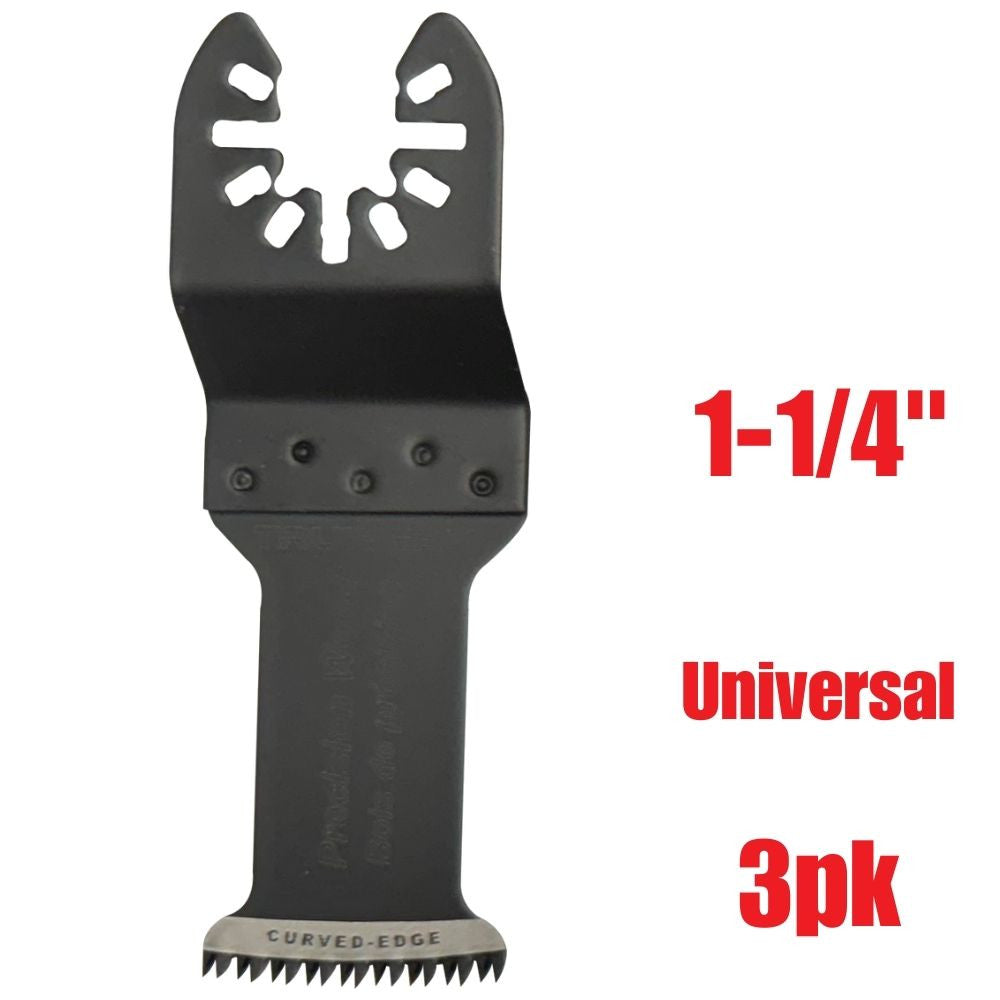 Truwerx 44034 1-1/4 Inch Precision Curved Edge Flush Cut Universal Oscillating Multi Tool Blades - 3pk