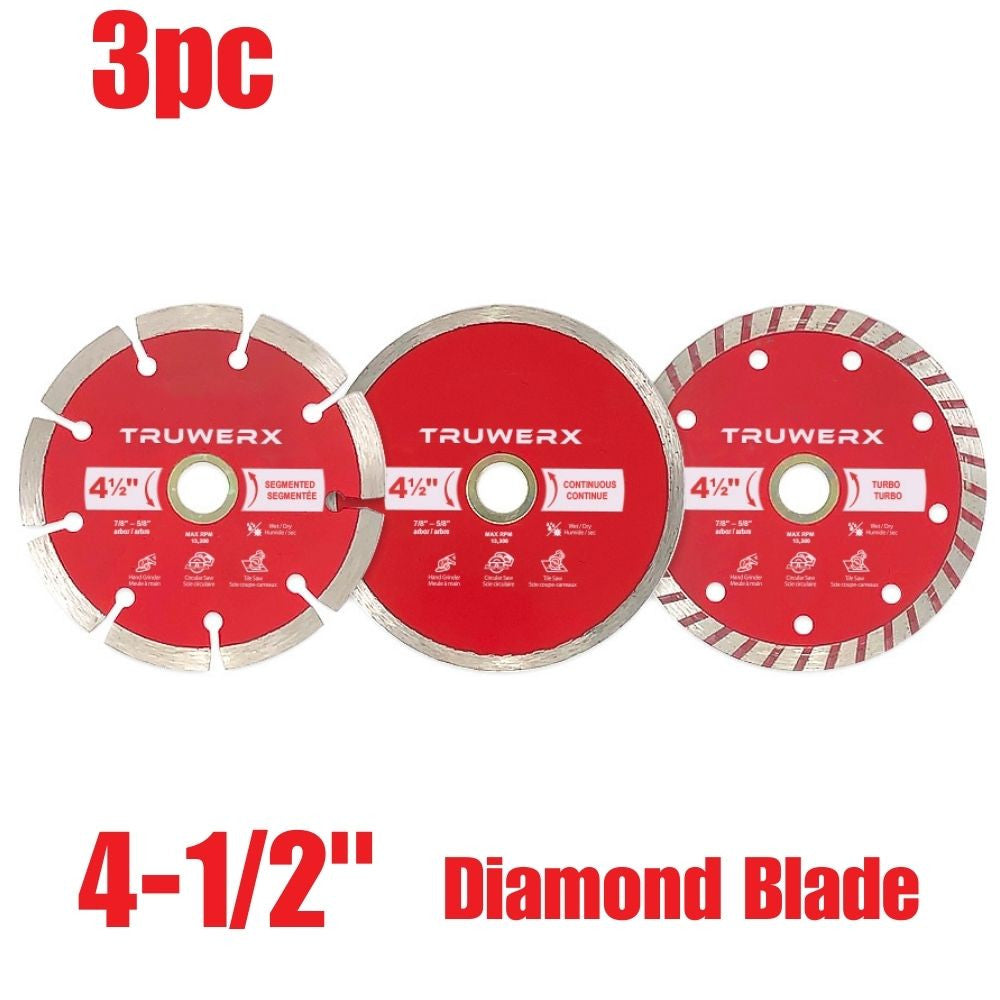 Truwerx 46040 4-1/2 inch Turbo Rim Diamond Blade