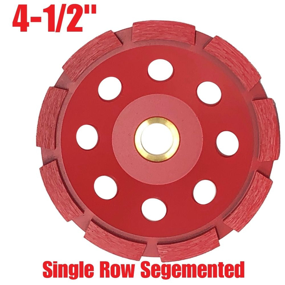 Truwerx 46048 4-1/2 Inch Single Row Segmented Diamond Cup Wheel