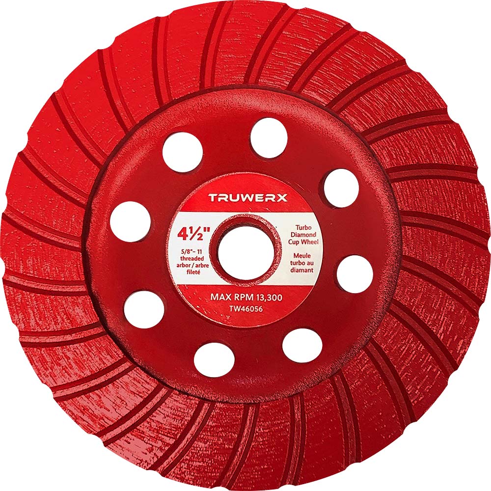 Truwerx 4-1/2in Turbo Diamond Cup Wheel with 5/8in-11 Arbor