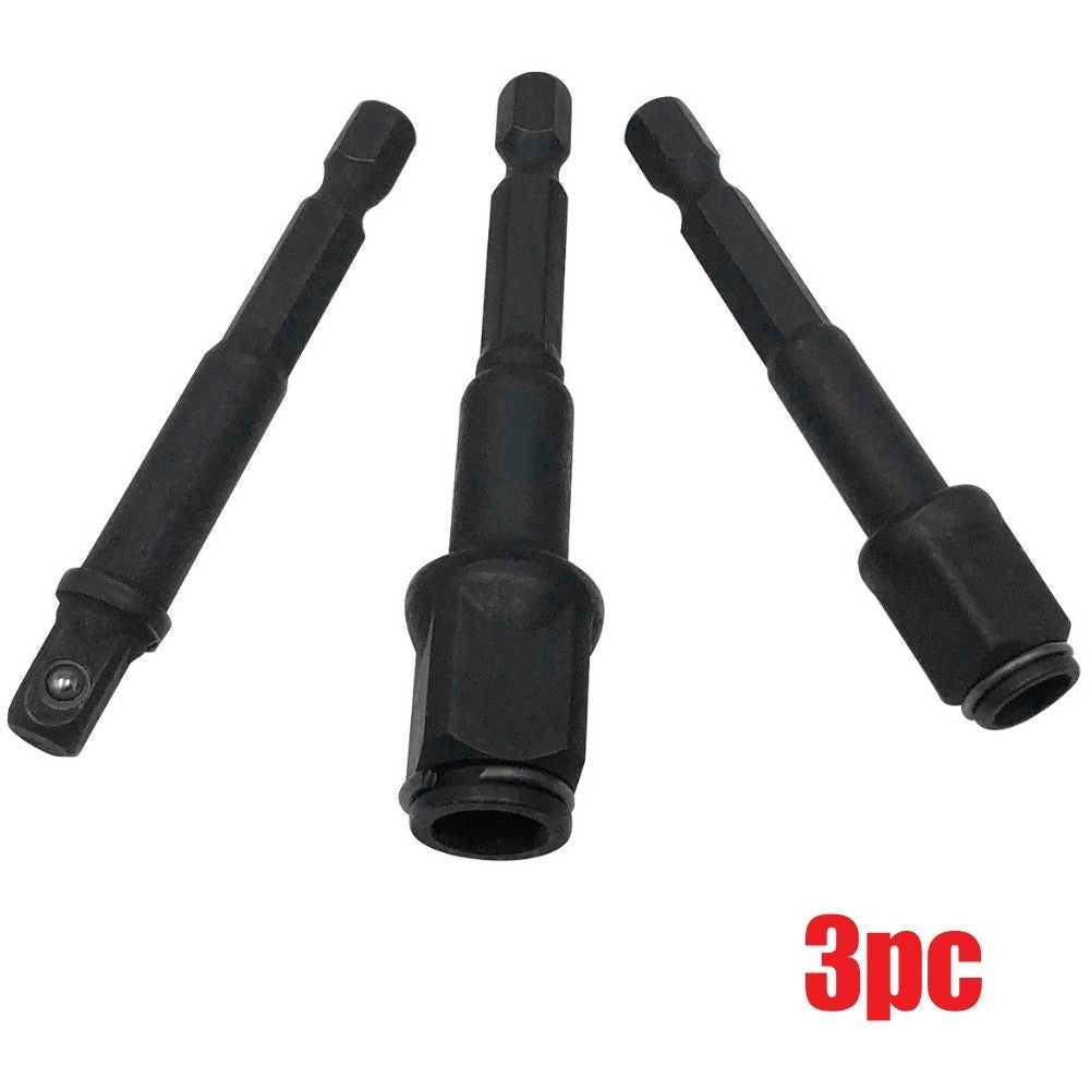 Truwerx 51018 3pc 2-in-1 Socket/Nut Driver Adapter Set