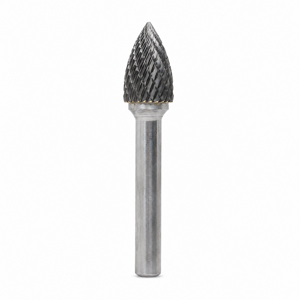 Truwerx tree pointed double-cut carbide burr - TW53516 to TW53518