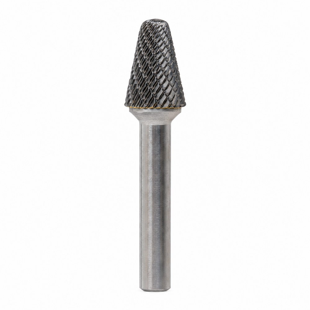 Truwerx cone taper double-cut carbide burr - TW53521 to TW53523