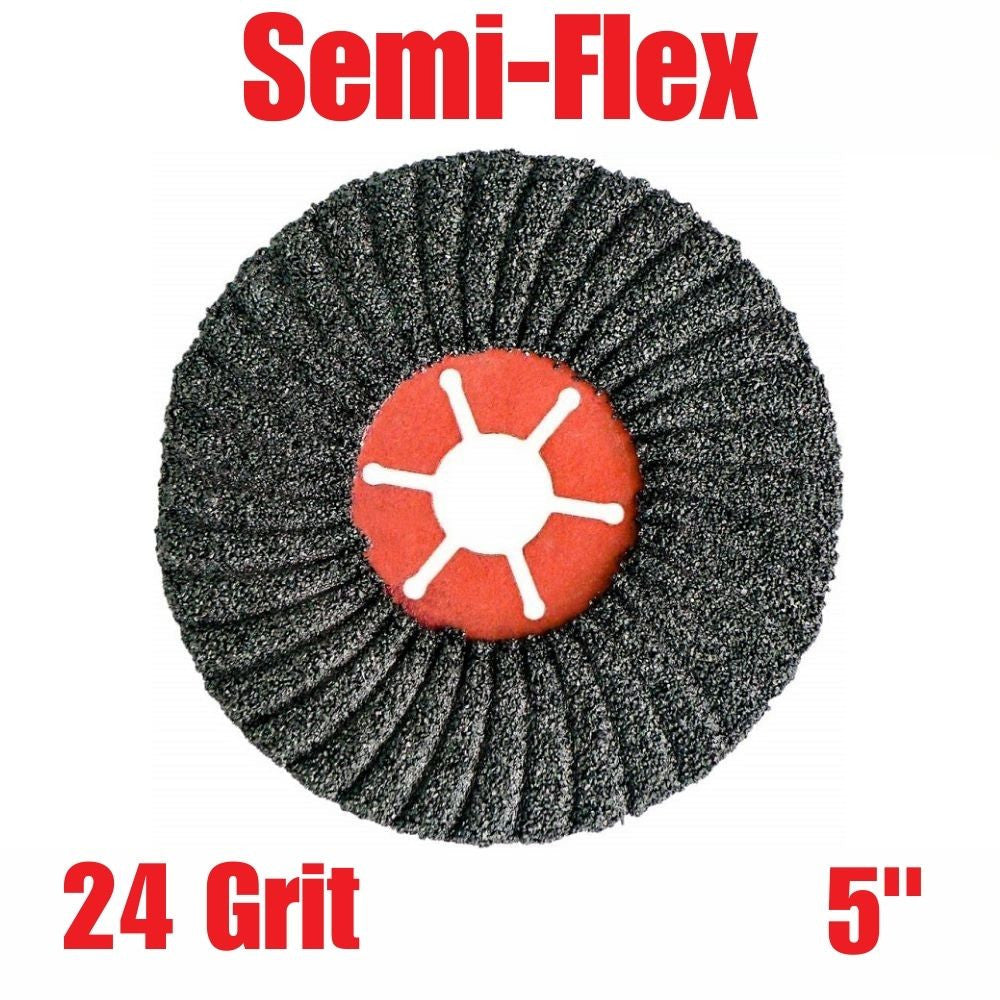 Truwerx 54372 5 Inch 24 Grit Semi-Flex Disc