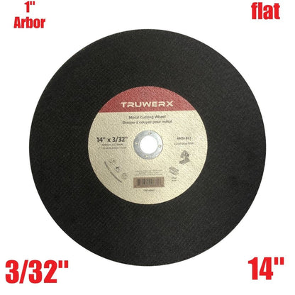 Truwerx 54460 14-inch x 3/32-inch x 1-inch Flat Cut-Off Wheel for Metal Cutting
