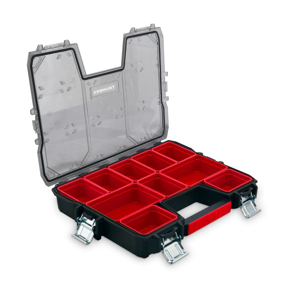Truwerx 60016 17-7/8 inch x 3 inch x 14 inch 10 Shallow Compartment Parts Organizer