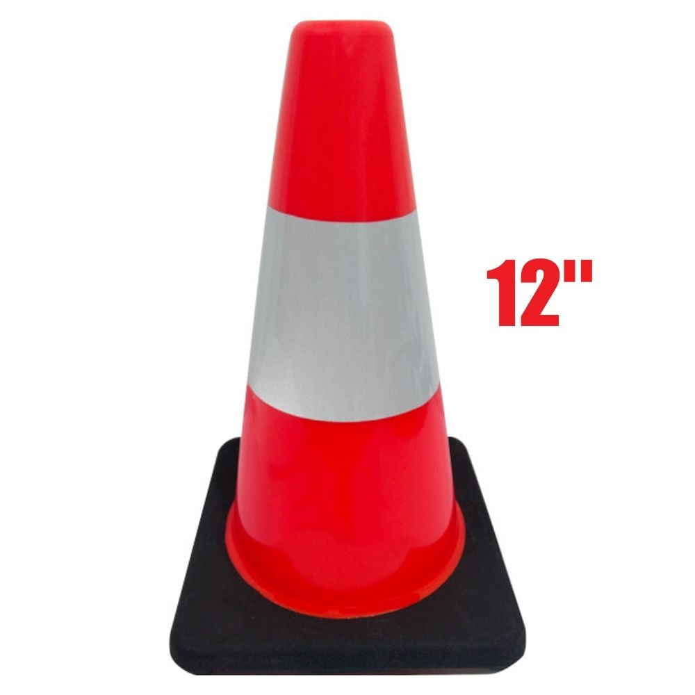 Truwerx 60302 12 Inch PVC Traffic Cone with Reflective Tape