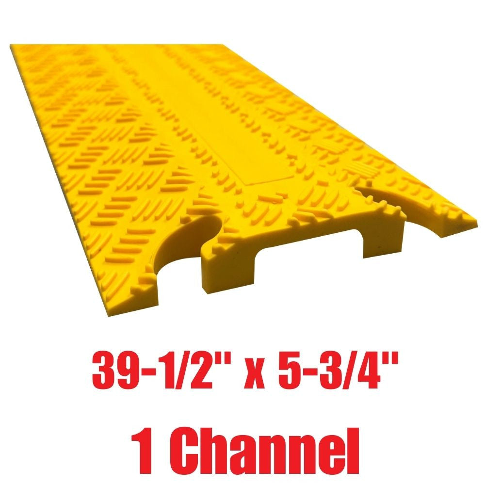 Truwerx 60338 39-1/2 Inch x 5-3/4 Inch Low Profile 1 Channel Cable Protector - Yellow