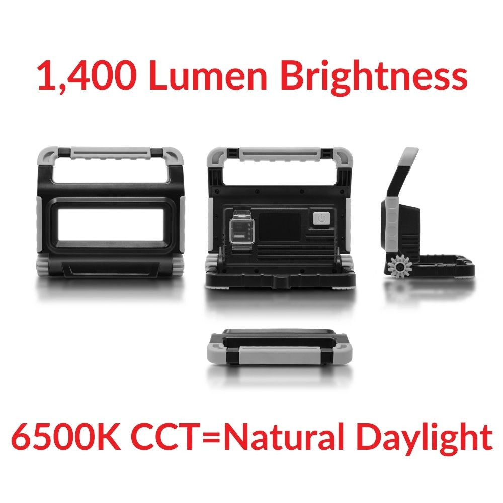 Truwerx 80168 15W 1400 Lumen Rechargeable LED Folding Work Light